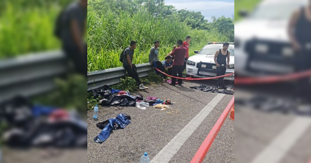 Rescatan a niño en tráiler abandonado con migrantes en Veracruz