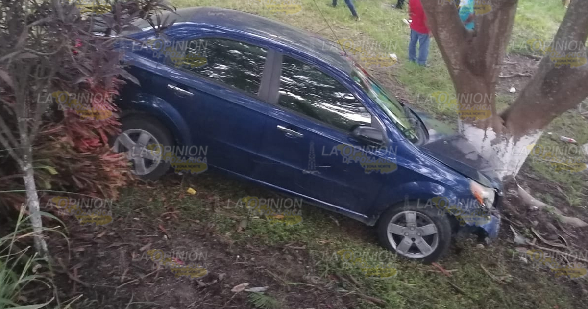 Automóvil se sale del camino