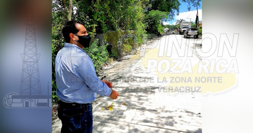 Supervisa alcalde de Naranjos trabajos de calle Obrero Mundial