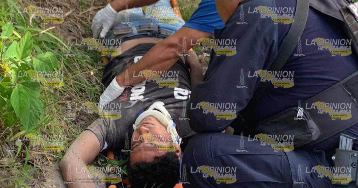 Grave al derrapar en su motocicleta