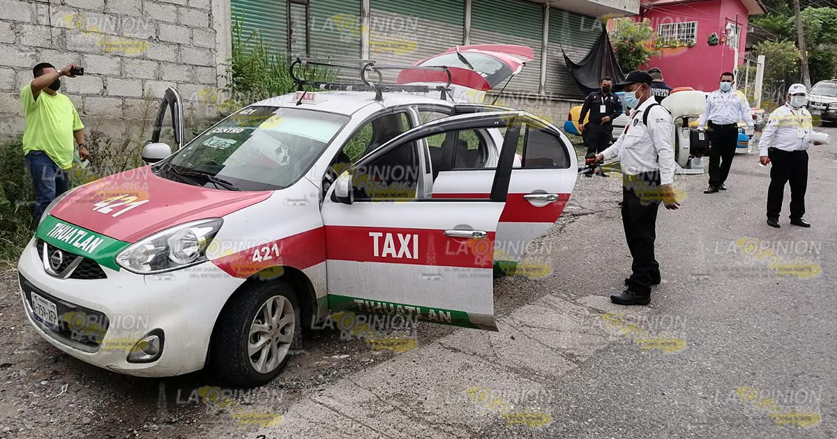 Transporte público realiza operativo, desinfectan unidades