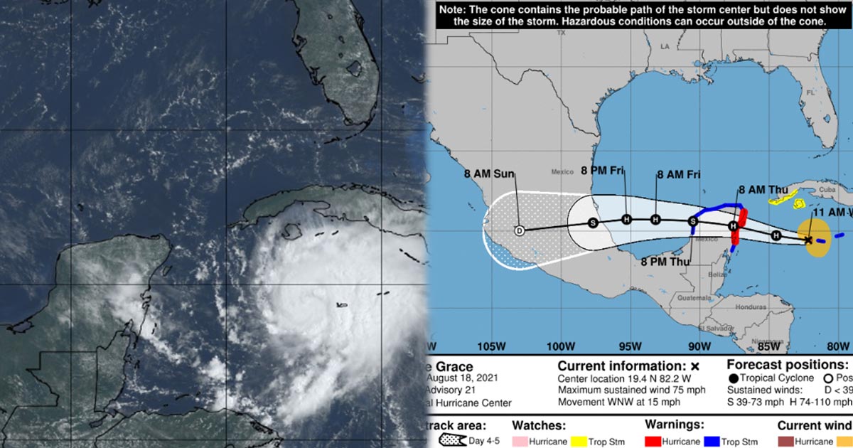 Grace ya es huracán categoría 1