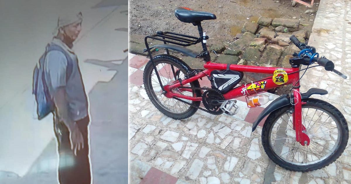 Captan a ladrón llevándose una bicicleta (Video)