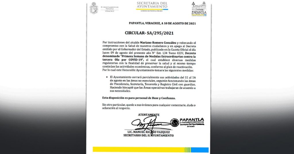 Ayuntamiento cerrará sus puertas