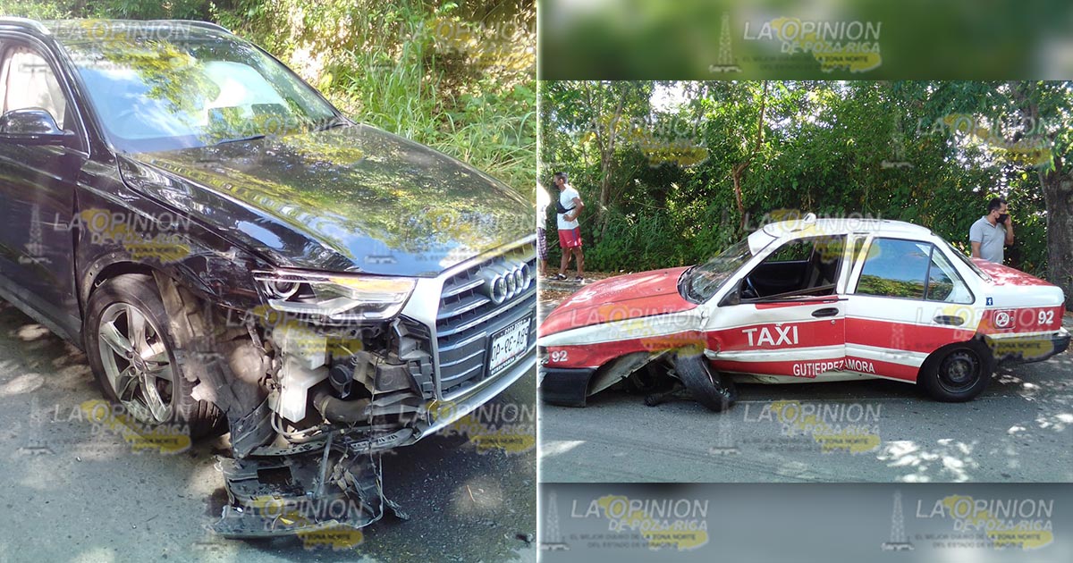 En el camino a Boca de Lima taxi y particular se impactan