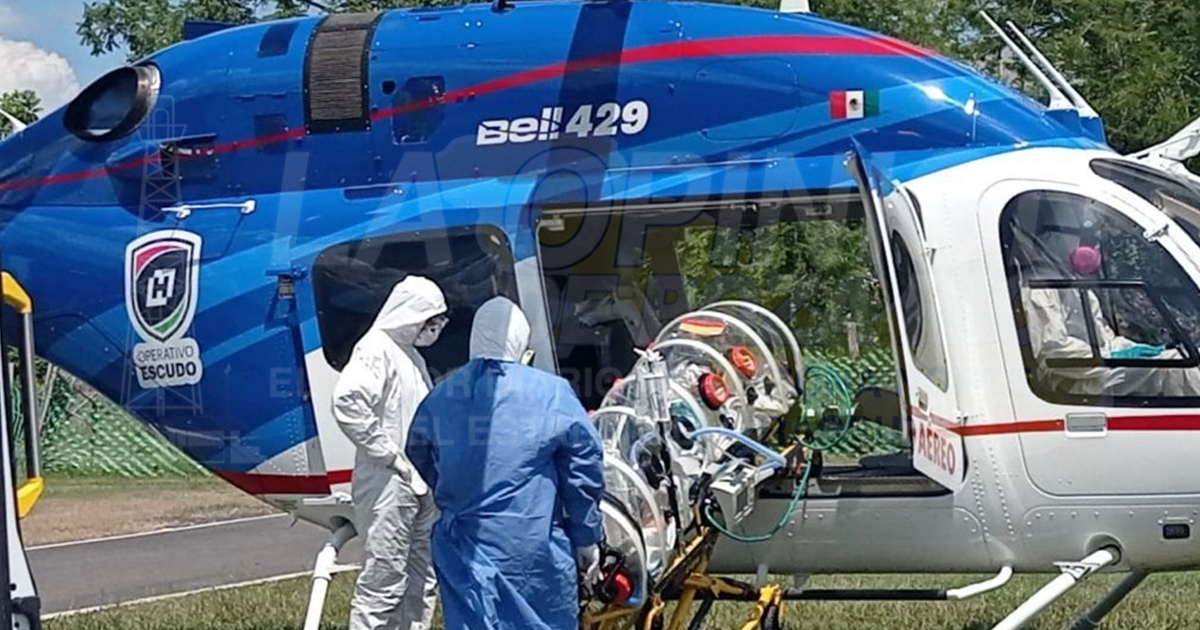 ¡Trasladan a joven vía aérea! Al complicarse su salud por Covid-19