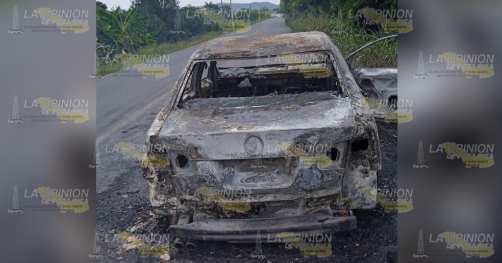 Se incendia Bora en la carretera a Ixhuatlán
