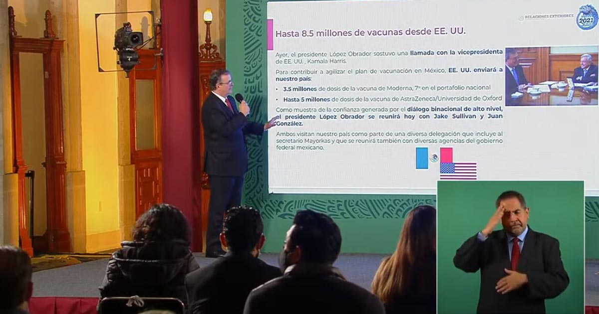 EUA donará 8.5 millones de vacunas a México