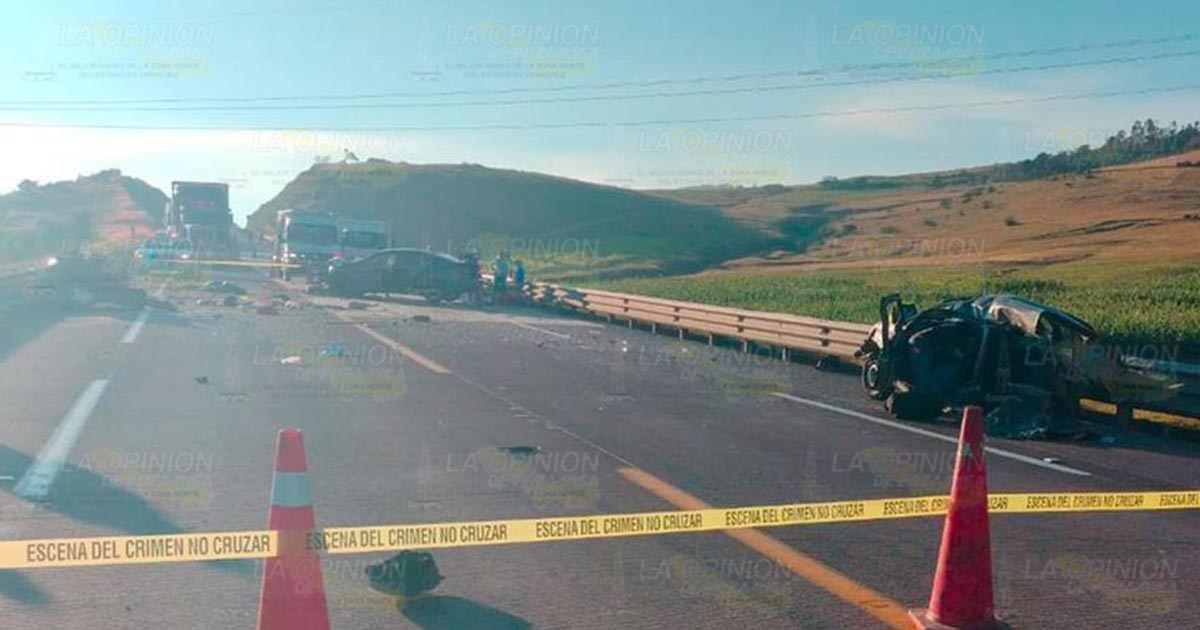 Terrorífico accidente en la México-Tuxpan: 5 muertos