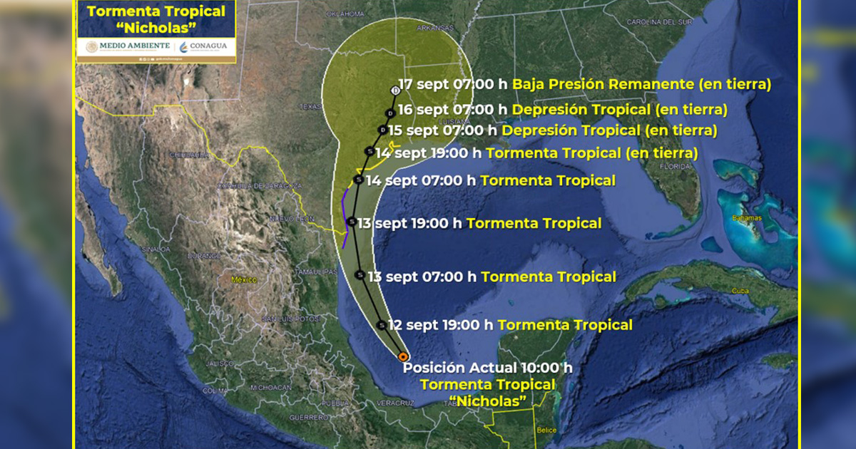 Nace la tormenta tropical Nicholas