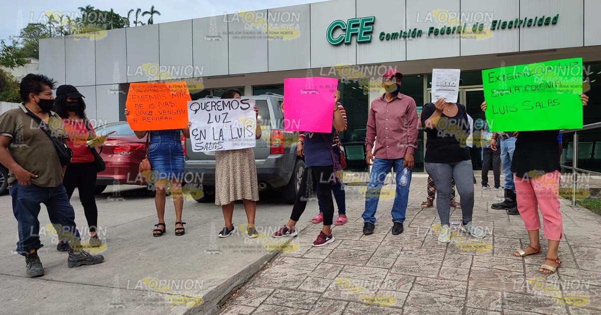 Vecinos de la Luis Salas, dan ultimátum a CFE