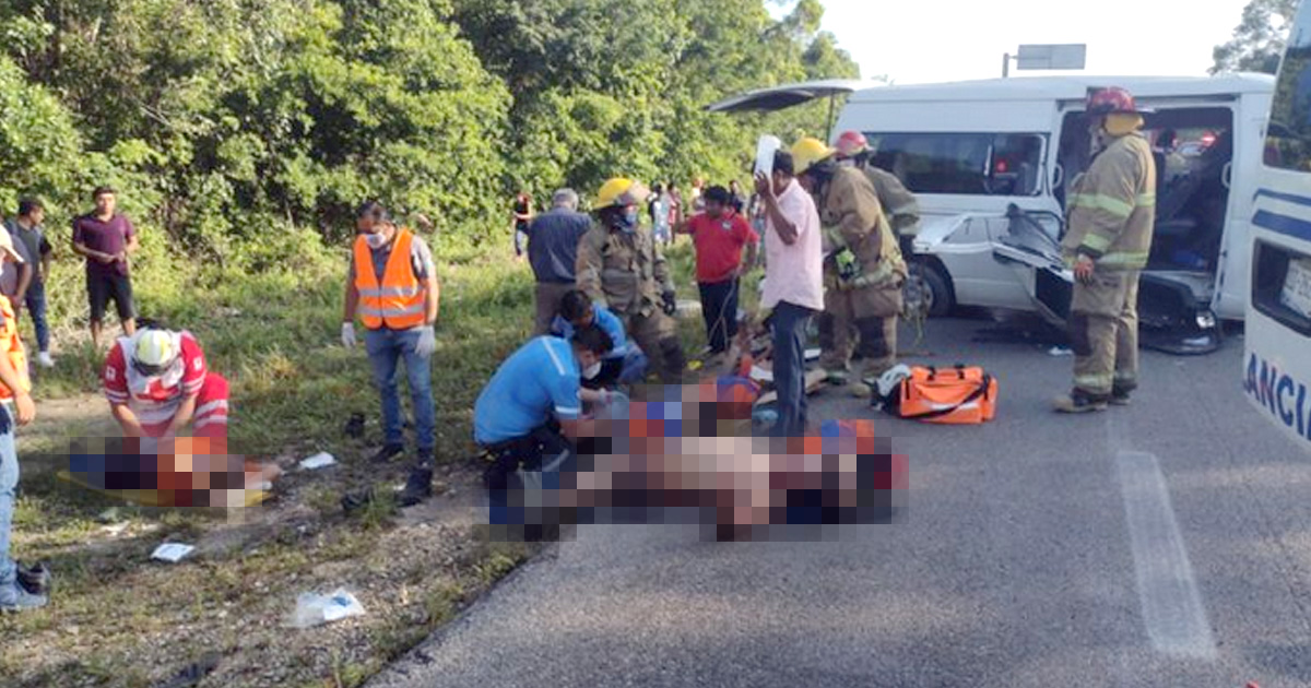 Accidente en la carretera Tulum-Felipe Carrillo Puerto dejó cinco muertos