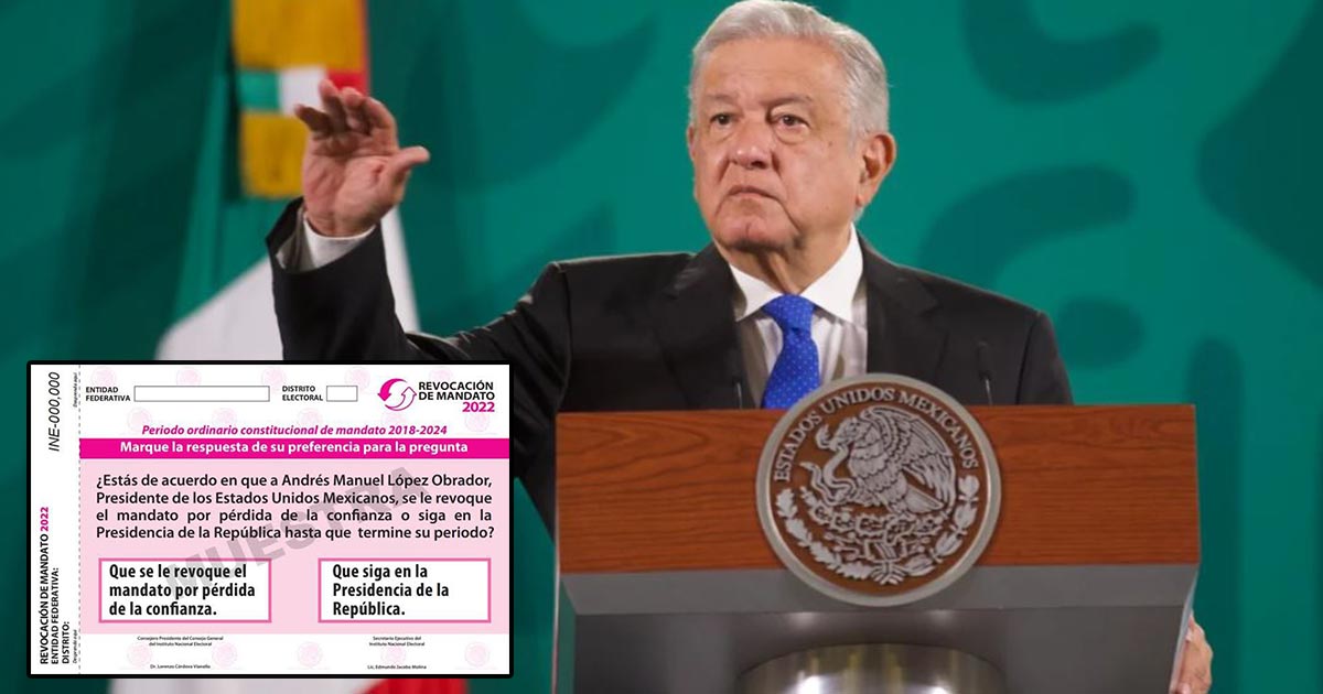 Así será la boleta para consulta sobre revocación de mandato