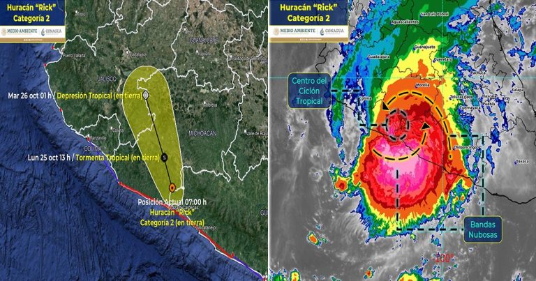 Huracán Rick toca tierra en Guerrero