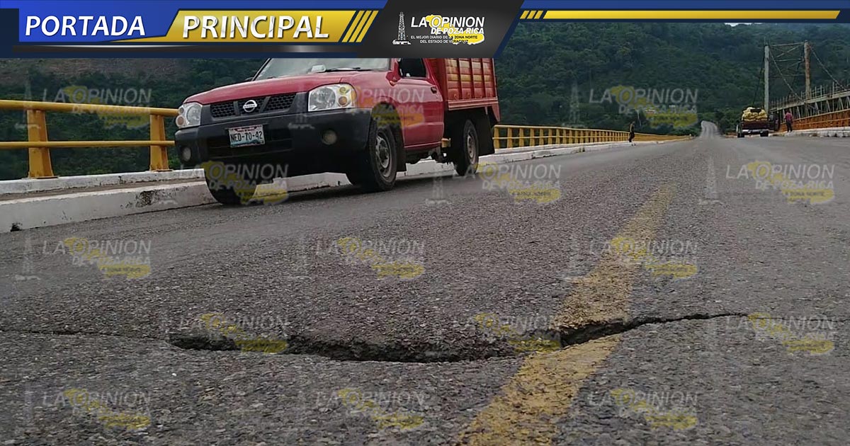 Crece riesgo en puente Remolino