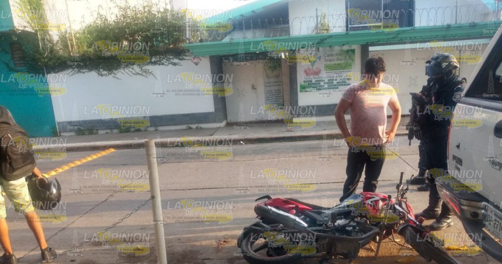 Derrapó en su motocicleta