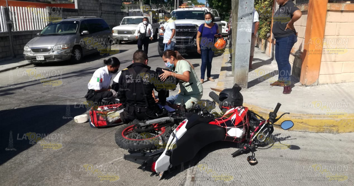 Herido en accidente de moto