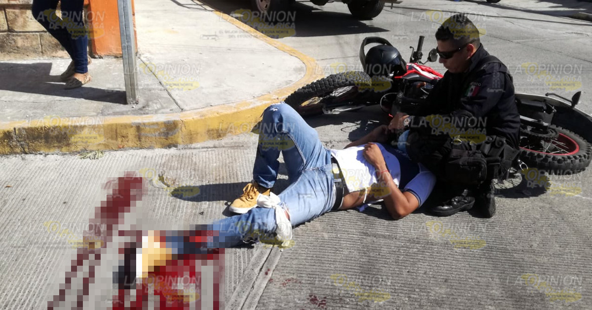 Herido en accidente de moto