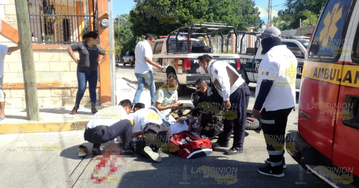 Herido en accidente de moto