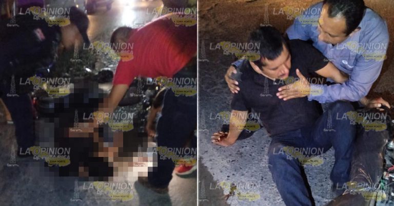 Motociclista casi se mata