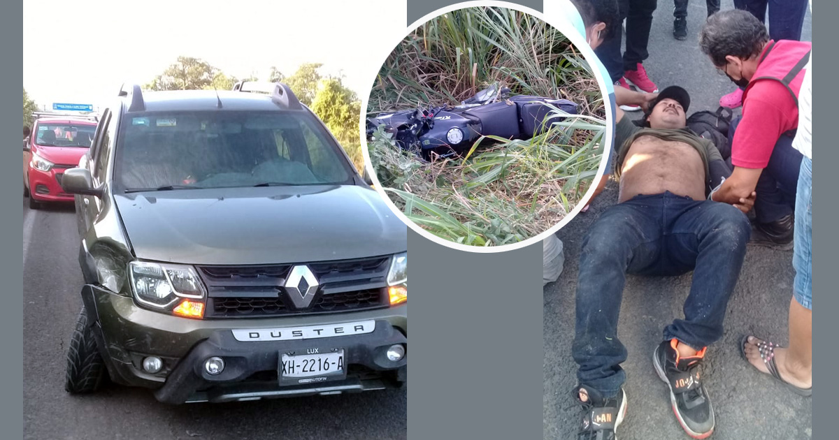 Motociclista lesionado en un choque