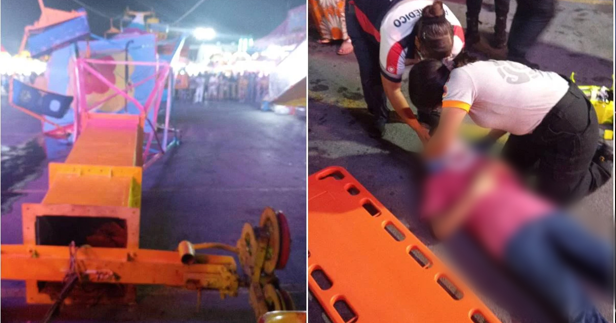 (VIDEO) Cae juego mecánico en feria de Nuevo León, reportan varios heridos