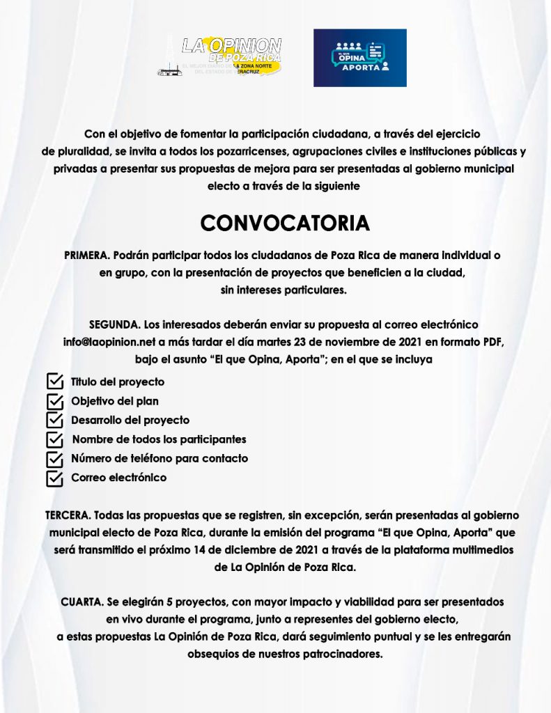 El que opina, aporta