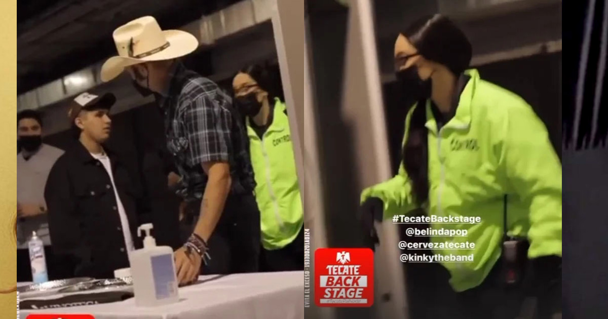 Belinda se disfraza y hace enojar a integrante de Kinky en el Tecate Pa’l Norte