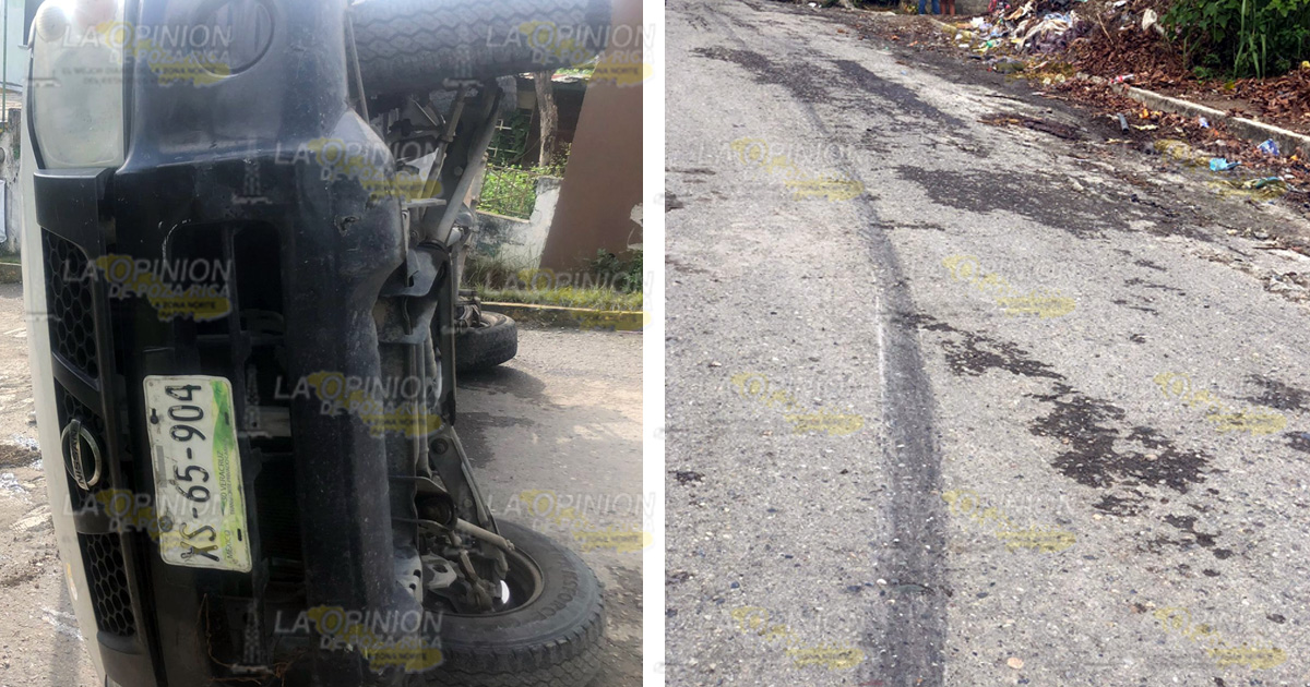 Vuelca camioneta aparatosamente