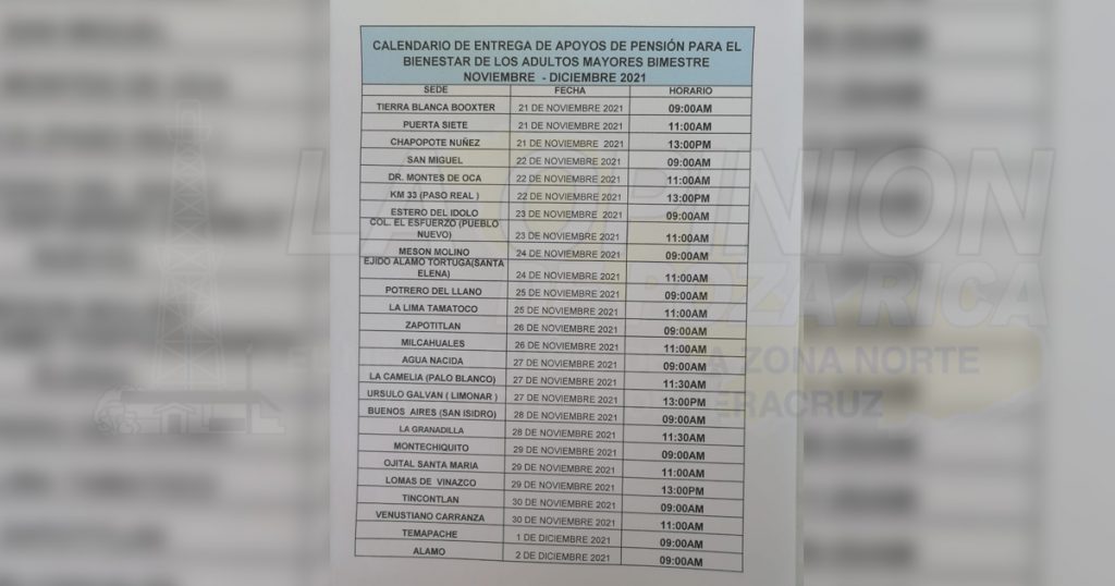 Anuncian pagos de pensión a abuelitos en Álamo