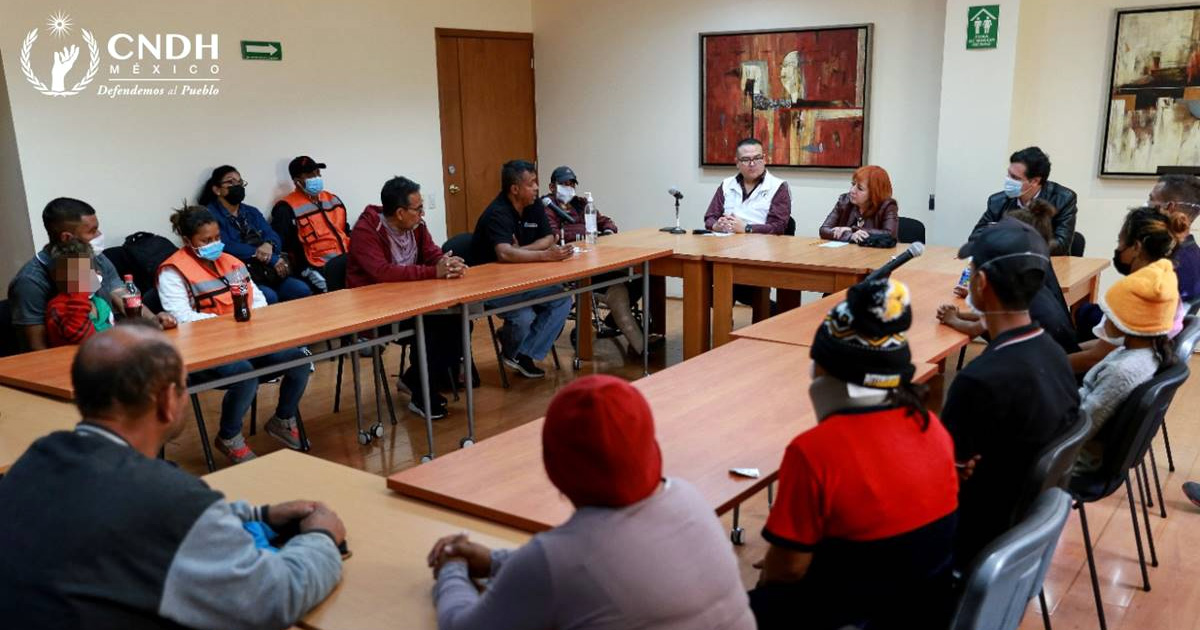 CNDH acuerda acompañar a migrantes en reuniones con el gobierno federal