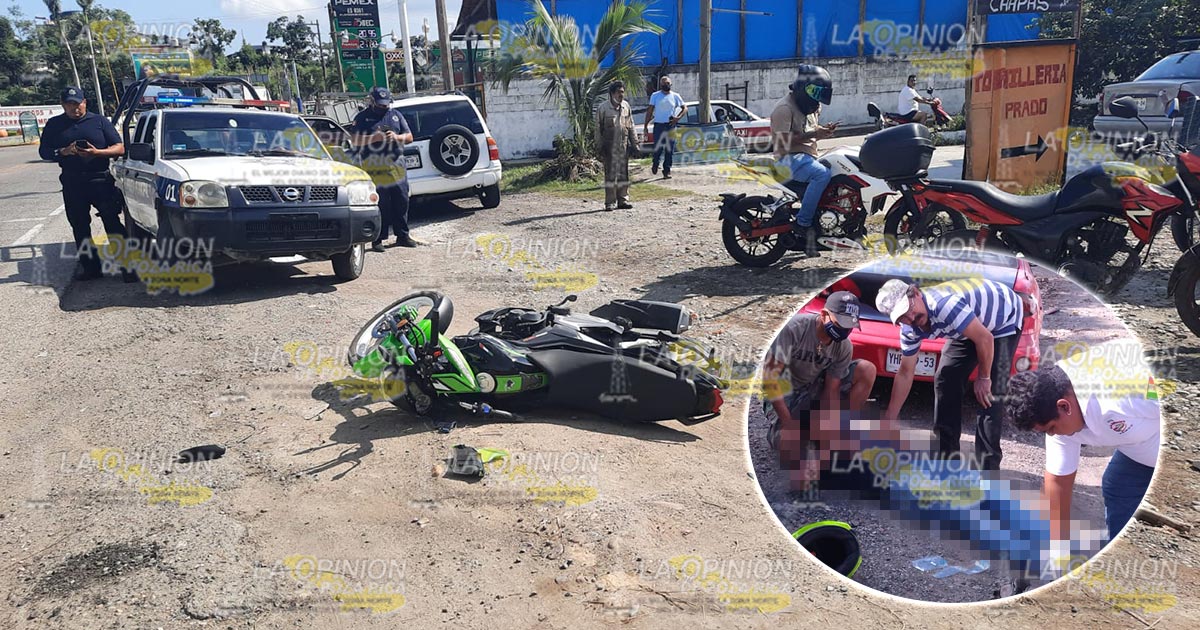 Camioneta y motociclista se impactan en Gutiérrez Zamora Camioneta y motociclista se impactan en Gutiérrez Zamora