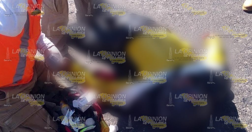 Derrapa motociclista en la federal México-Tuxpan