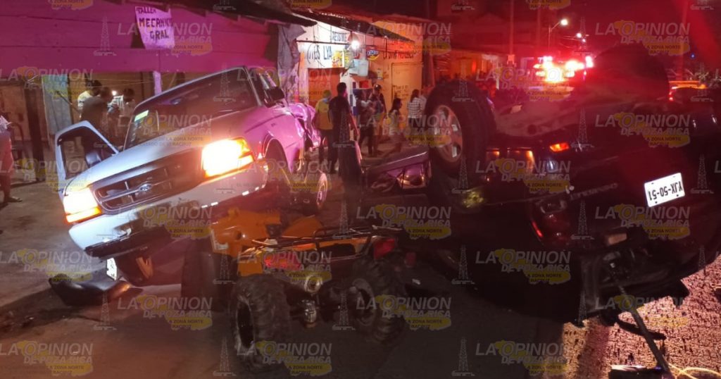 Fuerte encontronazo en Tuxpan deja 4 heridos