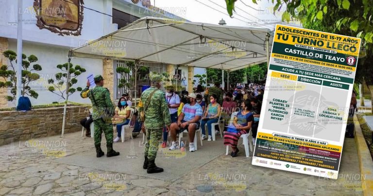 Llega turno de vacunar a adolescentes en Castillo de Teayo