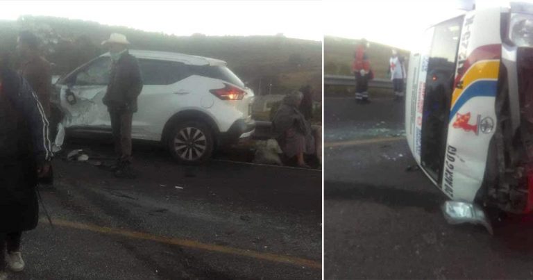 Nueve personas lesionadas al volcar transporte público