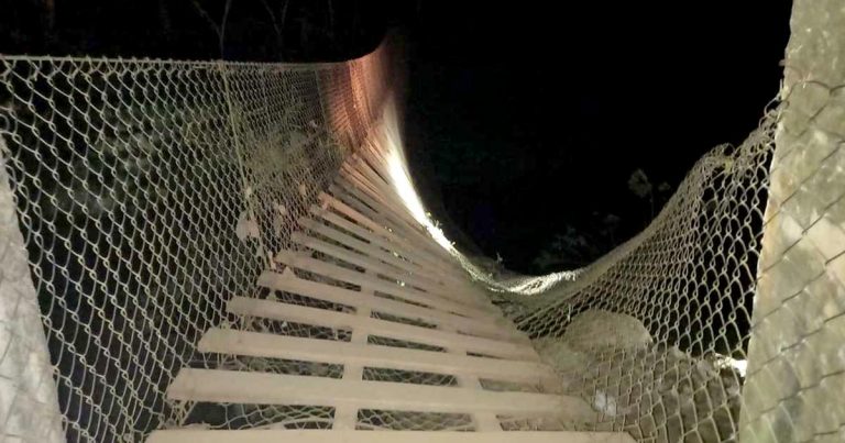 Desplome de puente colgante deja 23 heridos