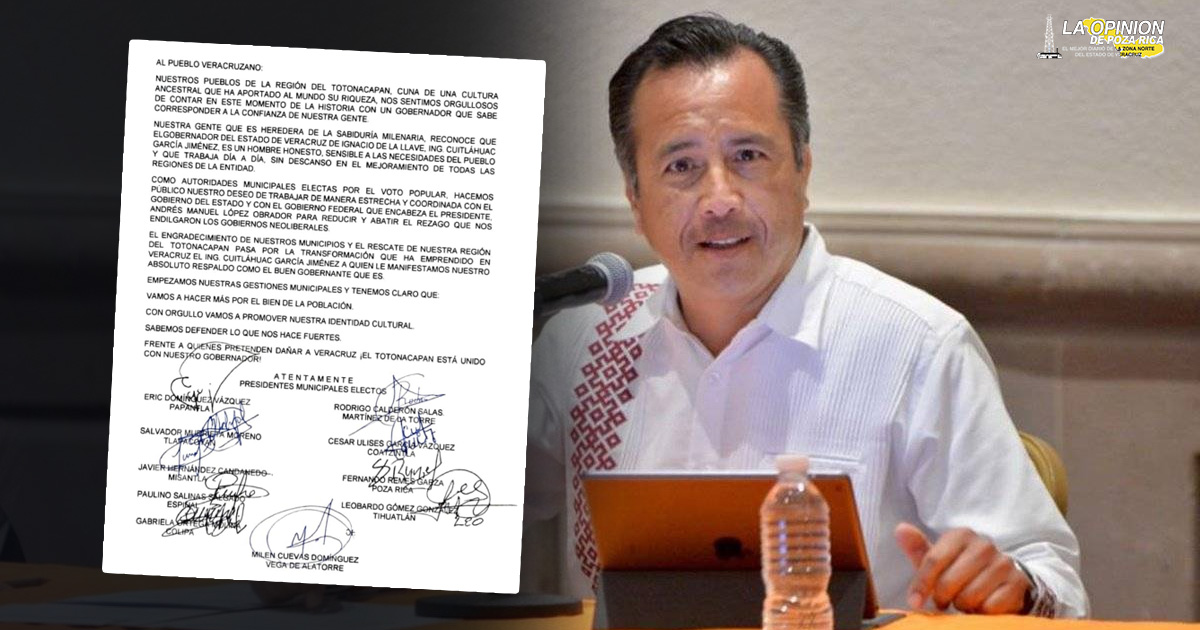 Totonacapan cierra filas con el gobernador Cuitláhuac García