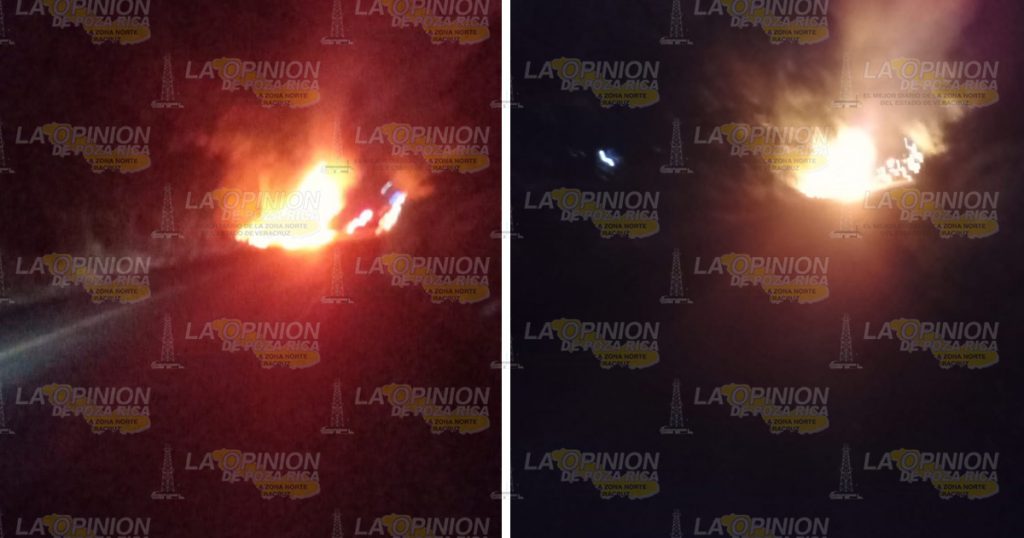 Vehículo calcinado en Zacate Colorado