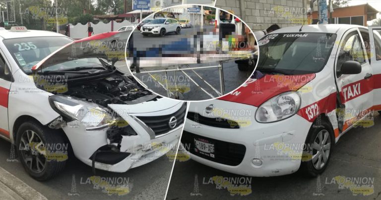 1 herido en choque de taxis
