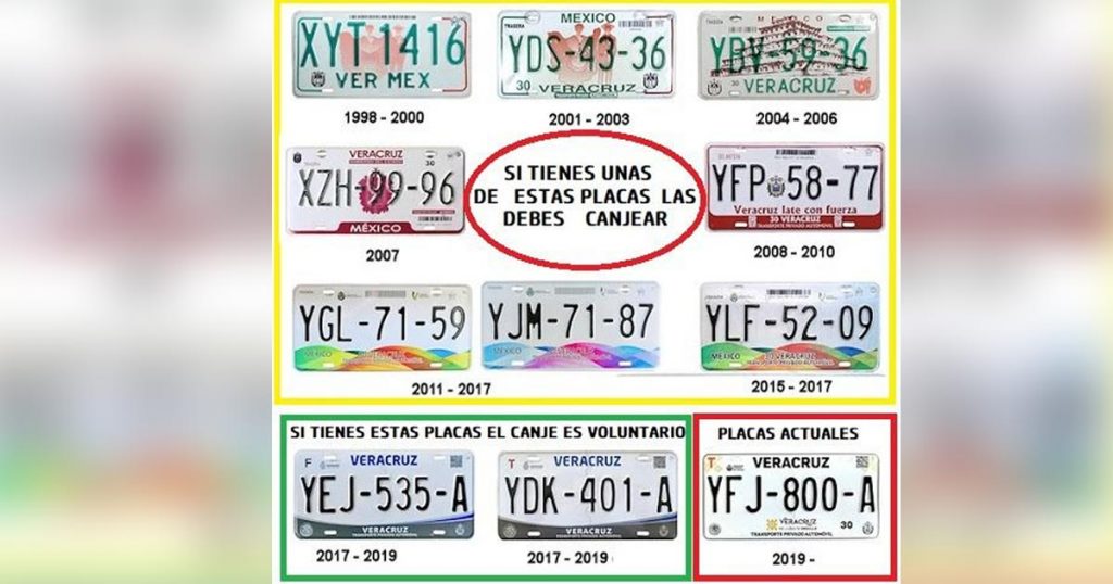 Condonaciones de multas y recargos al canjear placas en Veracruz