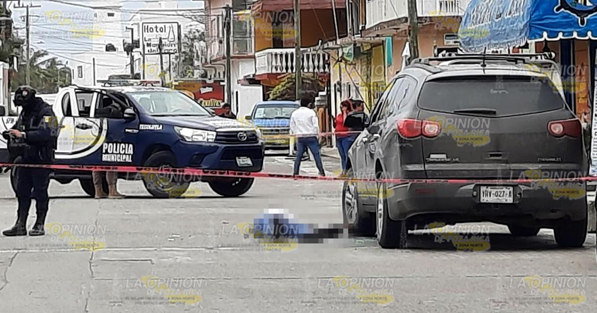 Ejecutan a un hombre en pleno centro de Tecolutla