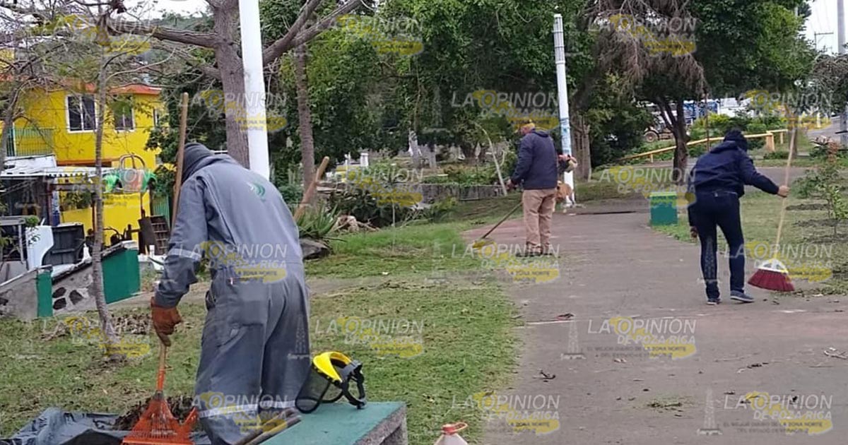 Encabeza alcalde de Coatzintla jornadas de limpieza en escuelas y espacios públicos