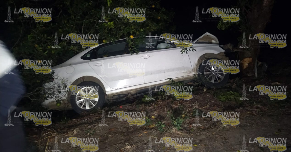 Perdió el control y estrelló su auto contra un árbol de chaca