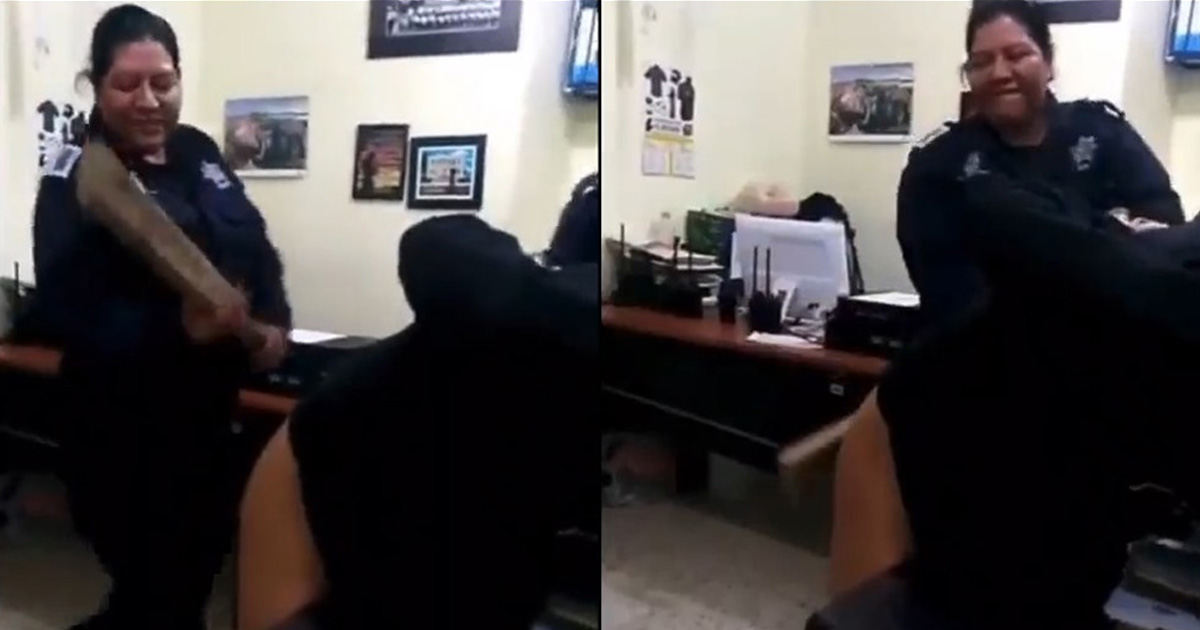 Policía de Veracruz dio tablazo a hombre en Comandancia de Perote (VIDEO)