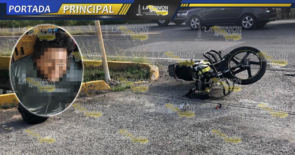 Sufre fracturas veloz motociclista