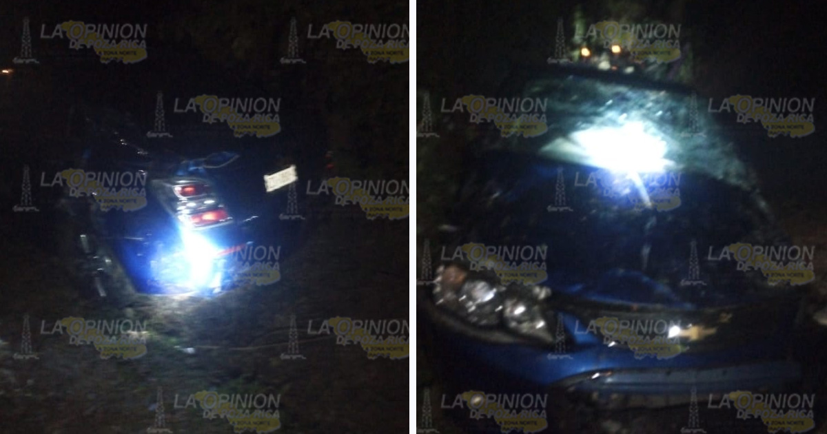 ¡Veloz auto vuela y cae al barranco; sin heridos!