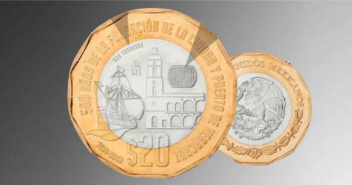 ¡Viva Veracruz! Monedas de 20 pesos se venden en más de 90 mil pesos por internet