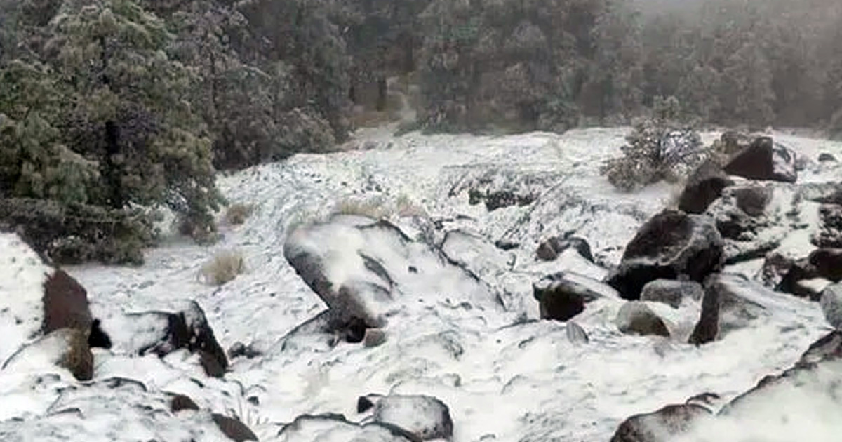 Quinta nevada de este año en el Cofre de Perote