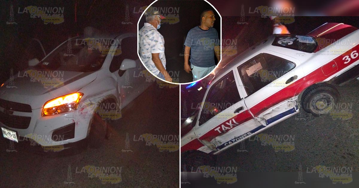 Realiza maniobra riesgosa y choca contra taxi, en Cazones Realiza maniobra riesgosa y choca contra taxi, en Cazones